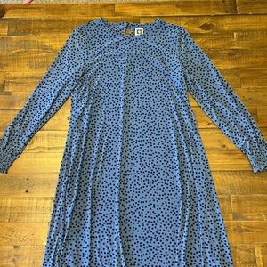 Anne Klein Blue Long Sleeve A-line Dress
